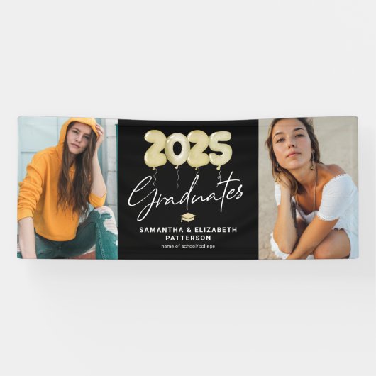 Banderoles Double graduation moderne 2025 Photo (Horizontal)