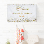 Banderoles Double mixte adulte fête d'anniversaire | Blanc do (En situation)