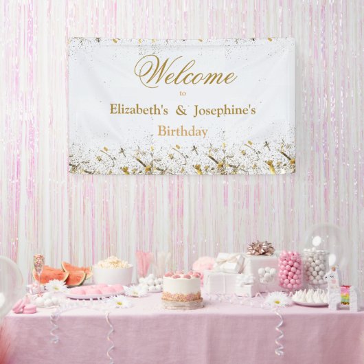 Banderoles Double mixte adulte fête d'anniversaire | Blanc do (Fête)