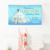 Banderoles Douce 16 Anniversaire Robe d'aquarelle Royal Blue  (En situation)