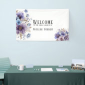 Banderoles Douce Fête de Mariage Florale Aquarelle Violette e (Salon professionnel)