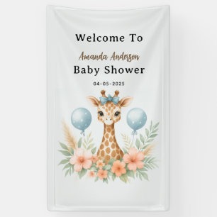 Banderoles Douce Fête de Naissance de Bébé Girafe Garçon Sa