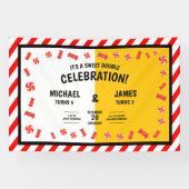Banderoles Douce Fête d'Enfants Candy Double Anniversaire Per (Horizontal)