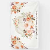 Banderoles Douce Fleur de Pêche Rose Automne Fête de Bébé Cit (Vertical)