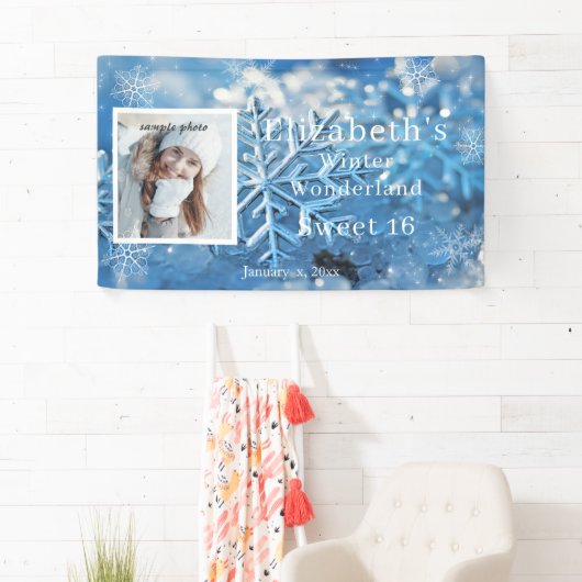 Banderoles Douce merveille hivernale de flocon de neige de se (En situation)