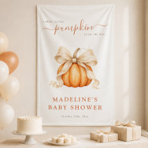 Douce petite citrouille noeud automne Baby Shower