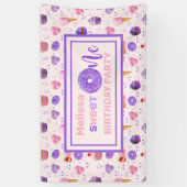 Banderoles Douce rose mignonne violet un fête d'anniversaire (Vertical)