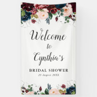 douche à nuptiale à fleurs bordeaux et marine bien