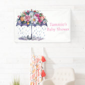 Banderoles Douche avec Baby shower Fleurs (En situation)