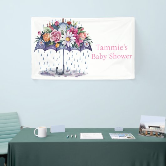 Banderoles Douche avec Baby shower Fleurs (Salon professionnel)
