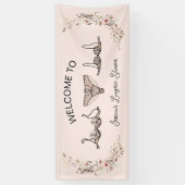 Banderoles Douche de lingerie florale dessinée à la main de m (Vertical)