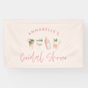 Banderoles Douche de mariée avec script de cocktail moderne r