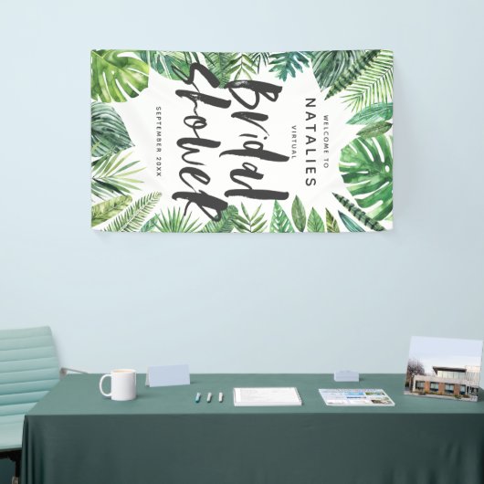 Banderoles Douche de mariée virtuelle en feuille de palme tro (Salon professionnel)