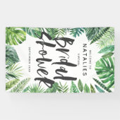 Banderoles Douche de mariée virtuelle en feuille de palme tro (Horizontal)