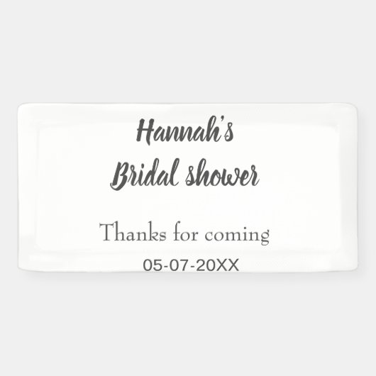 Banderoles Douche nuptiale ajouter le nom date année merci à (Horizontal)