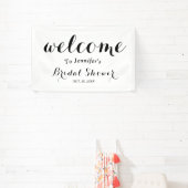 Banderoles Douche nuptiale Bienvenue avec Élégant script noir (Insitu)