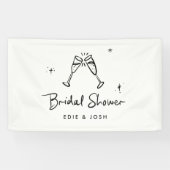 Banderoles Douche nuptiale moderne naturel élégant manuscrit (Horizontal)