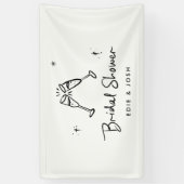 Banderoles Douche nuptiale moderne naturel élégant manuscrit (Vertical)