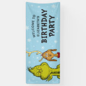 Banderoles Dr Seuss | Accueil d'anniversaire Grinch hiver (Vertical)