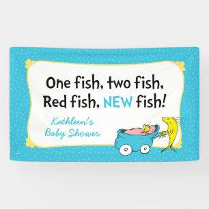 Banderoles Dr Seuss   Un poisson - Baby shower garçon
