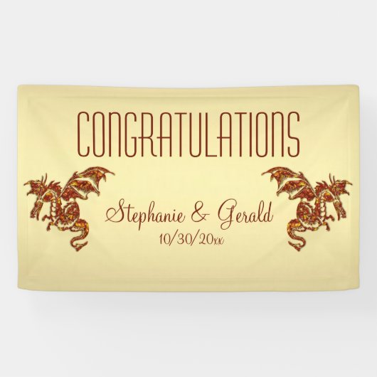 Banderoles Dragon flamboyant sur Gold Personal (Horizontal)
