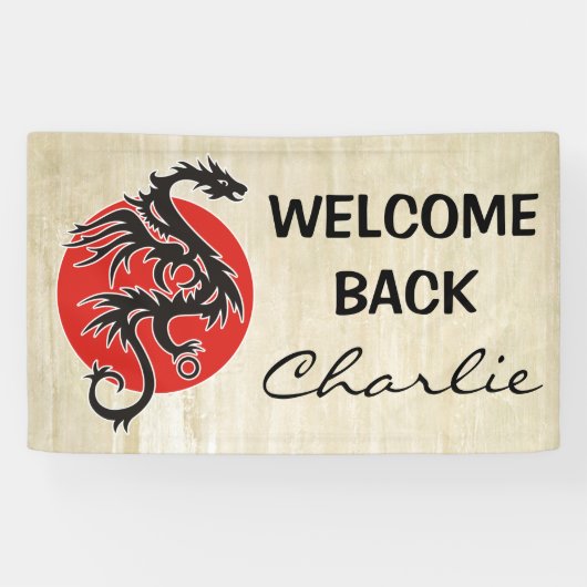 Banderoles Dragon Sun - blanc rouge noir + vos idées (Horizontal)