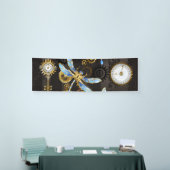 Banderoles Dragonflies de Steampunk sur arrière - plan rayé b (Salon professionnel)