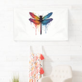 Banderoles Dragonfly cool sur la libellule peinte en couleur (En situation)