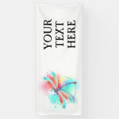 Banderoles Dragonfly rouge sur l'arrière - plan aquarelle (Vertical)