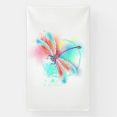 Banderoles Dragonfly rouge sur l'arrière - plan aquarelle (Verticale)