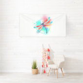 Banderoles Dragonfly rouge sur l'arrière - plan aquarelle (Insitu)