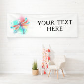 Banderoles Dragonfly rouge sur l'arrière - plan aquarelle (Insitu)