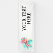 Banderoles Dragonfly rouge sur l'arrière - plan aquarelle (Vertical)