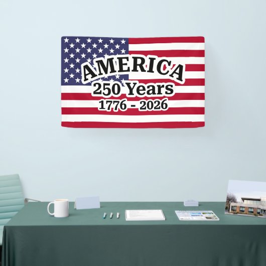 Banderoles Drapeau 250 ans d'Amérique (Salon professionnel)