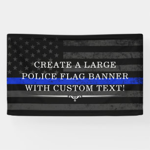 Banderoles Drapeau américain à thème de la police fond sombre