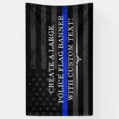 Banderoles Drapeau américain à thème de la police fond sombre (Vertical)