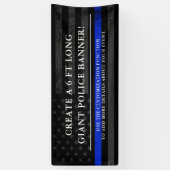 Banderoles Drapeau américain à thème de la police sombres fon (Vertical)