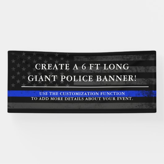 Banderoles Drapeau américain à thème de la police sombres fon (Horizontal)