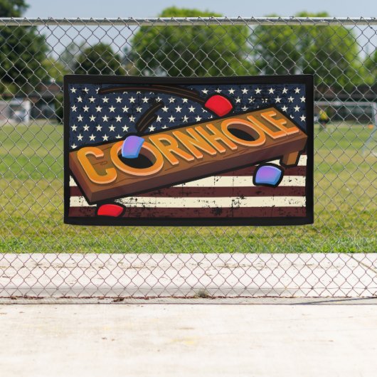 Banderoles Drapeau américain Cornhole (En situation)