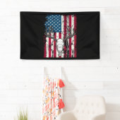 Banderoles Drapeau américain de chasse au crâne de cerf (En situation)