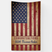 Banderoles Drapeau américain du Parti de la retraite militair (Vertical)