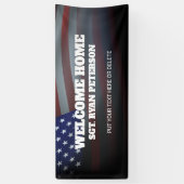 Banderoles Drapeau américain | Gradation transparente | Noir (Vertical)