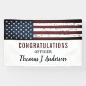 Banderoles Drapeau américain Grunge Police Militaire Retraite (Horizontal)