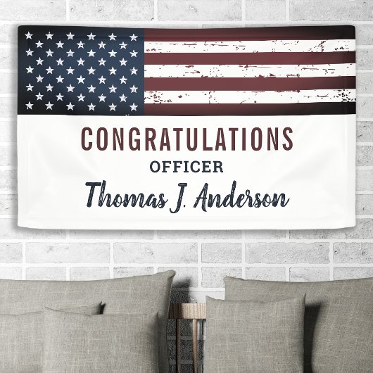 Banderoles Drapeau américain Grunge Police Militaire Retraite