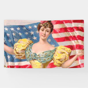 Banderoles Drapeau américain Lady Liberty Independence