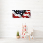 Banderoles Drapeau américain onduleux (En situation)