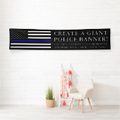 Banderoles Drapeau américain orienté | gigantesque de police (En situation)