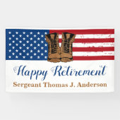 Banderoles Drapeau américain patriotique de retraite de l'arm (Horizontal)