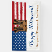 Banderoles Drapeau américain patriotique de retraite de l'arm (Vertical)