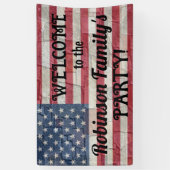 Banderoles Drapeau américain patriotique sur la calligraphie (Vertical)